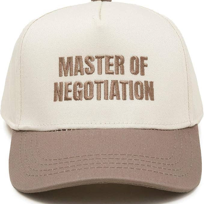 Toddler Baseball Hat Master Of Negotiation - Khaki/Beige