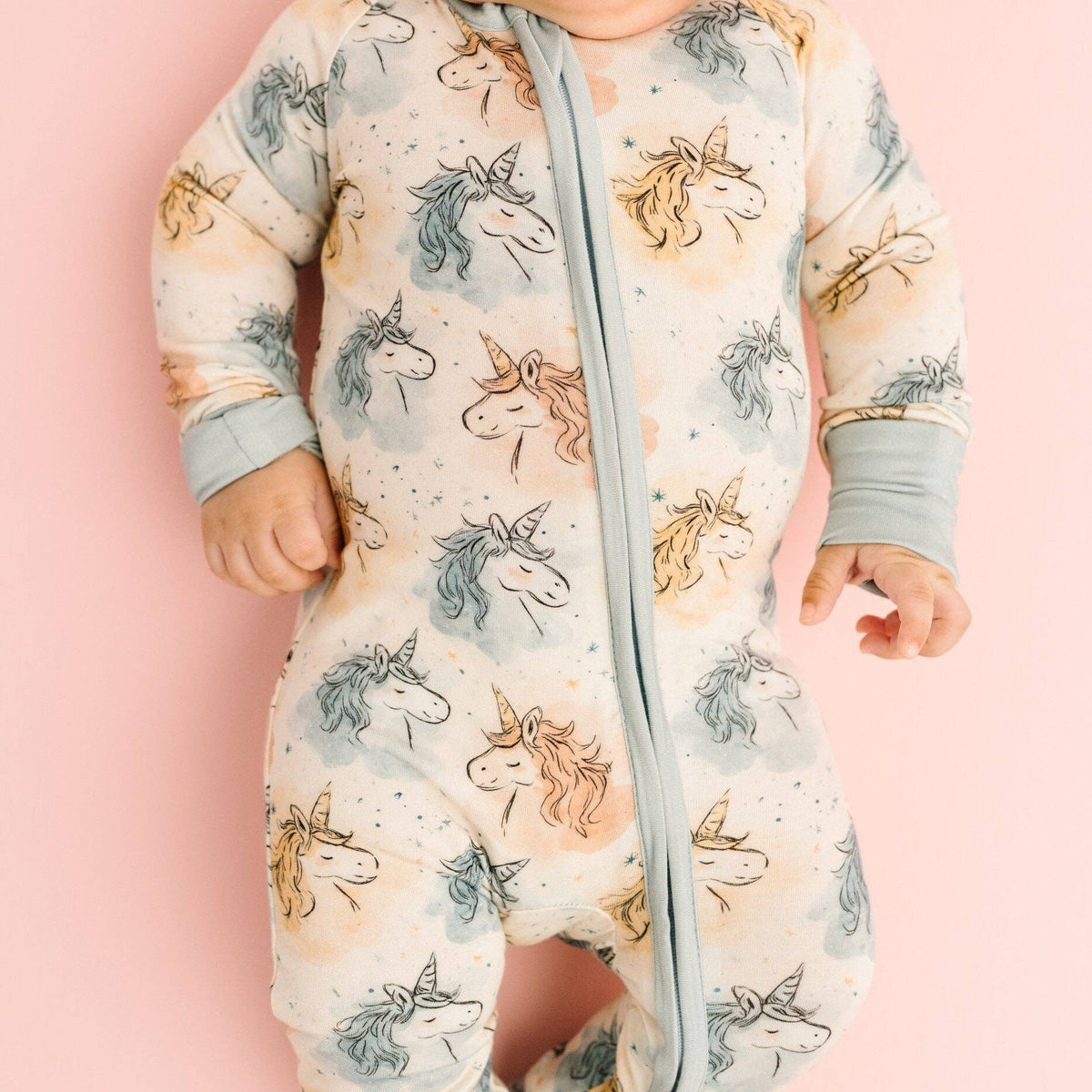 Little One Shop - Stardust Unicorn Bamboo Sleeper - Baby Dill