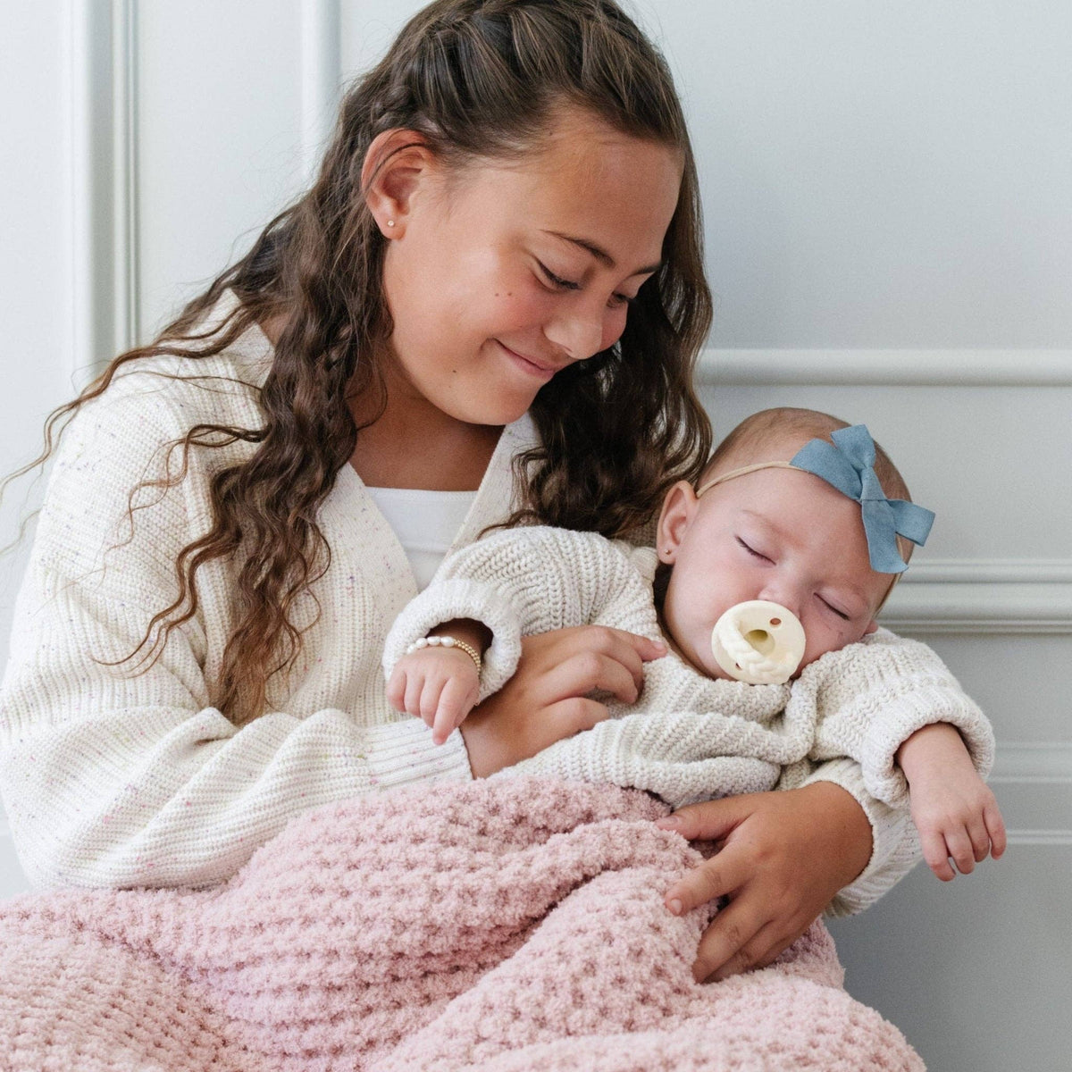 Saranoni - WAFFLE KNIT MINI BLANKETS - Baby Dill