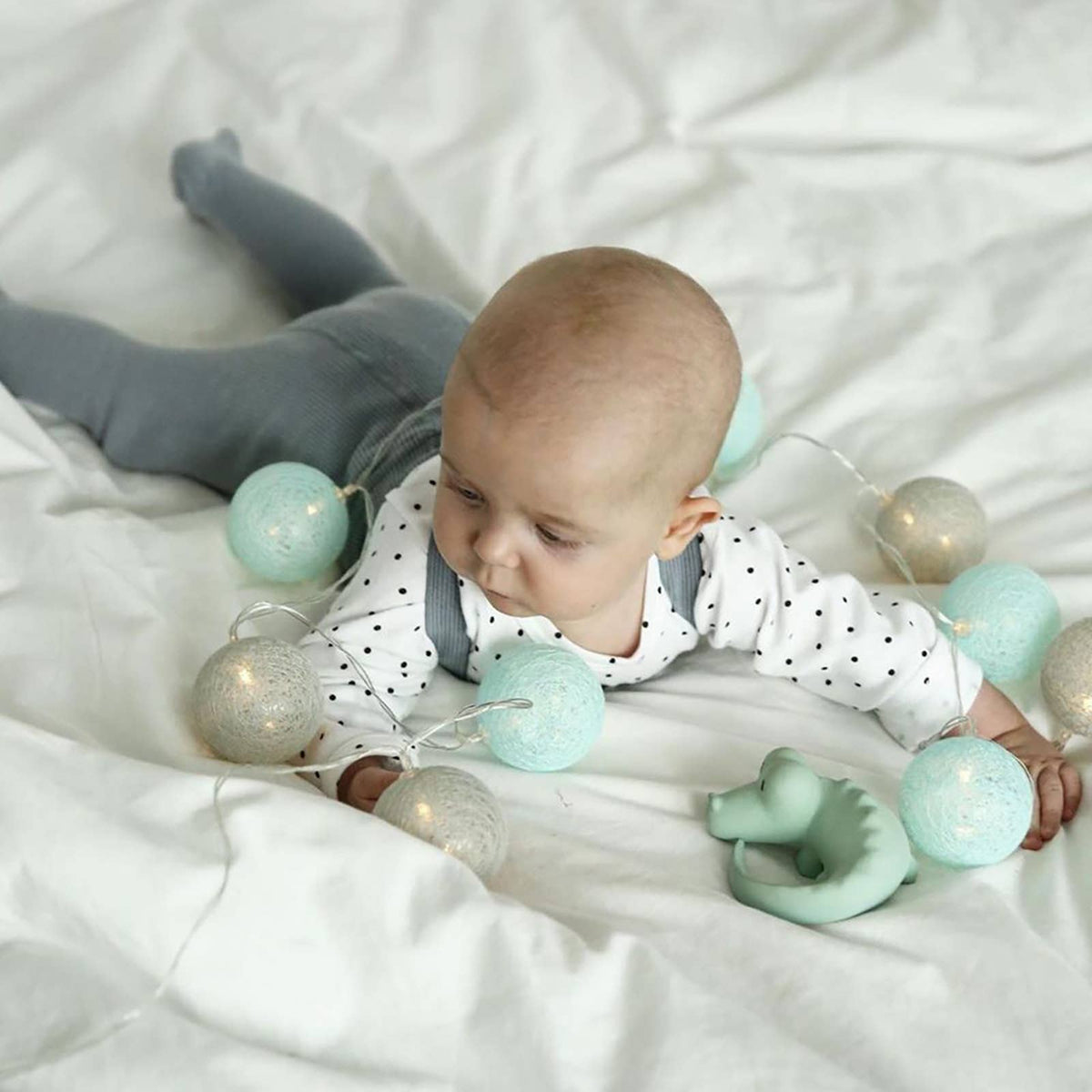 Crocodile Natural Organic Rubber Teether, Rattle &amp; Bath Toy