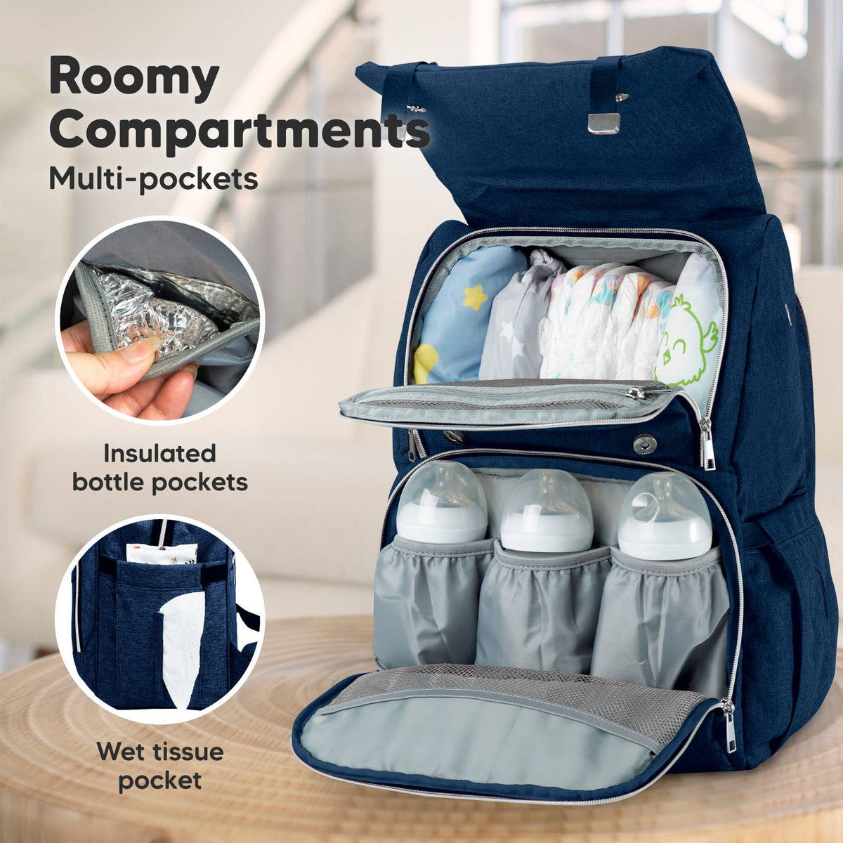 Explorer Diaper Bag Backpack Stroller Straps