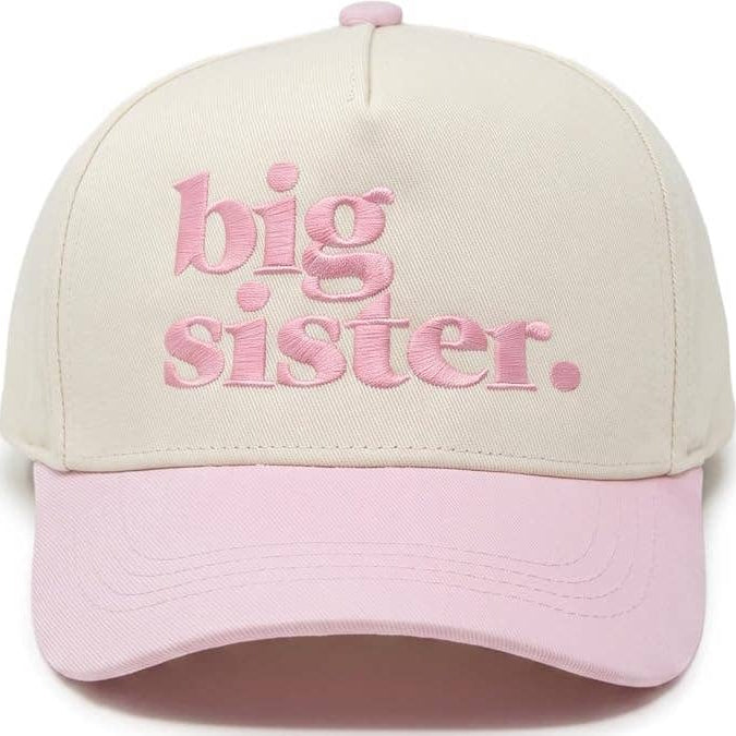 Big Sister Toddler Hat - Light Pink/Beige