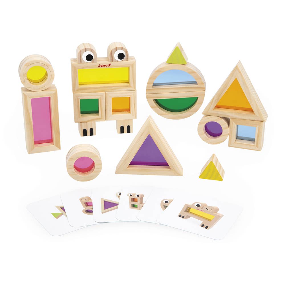 Sensory Wood & Translucent Stacking Blocks