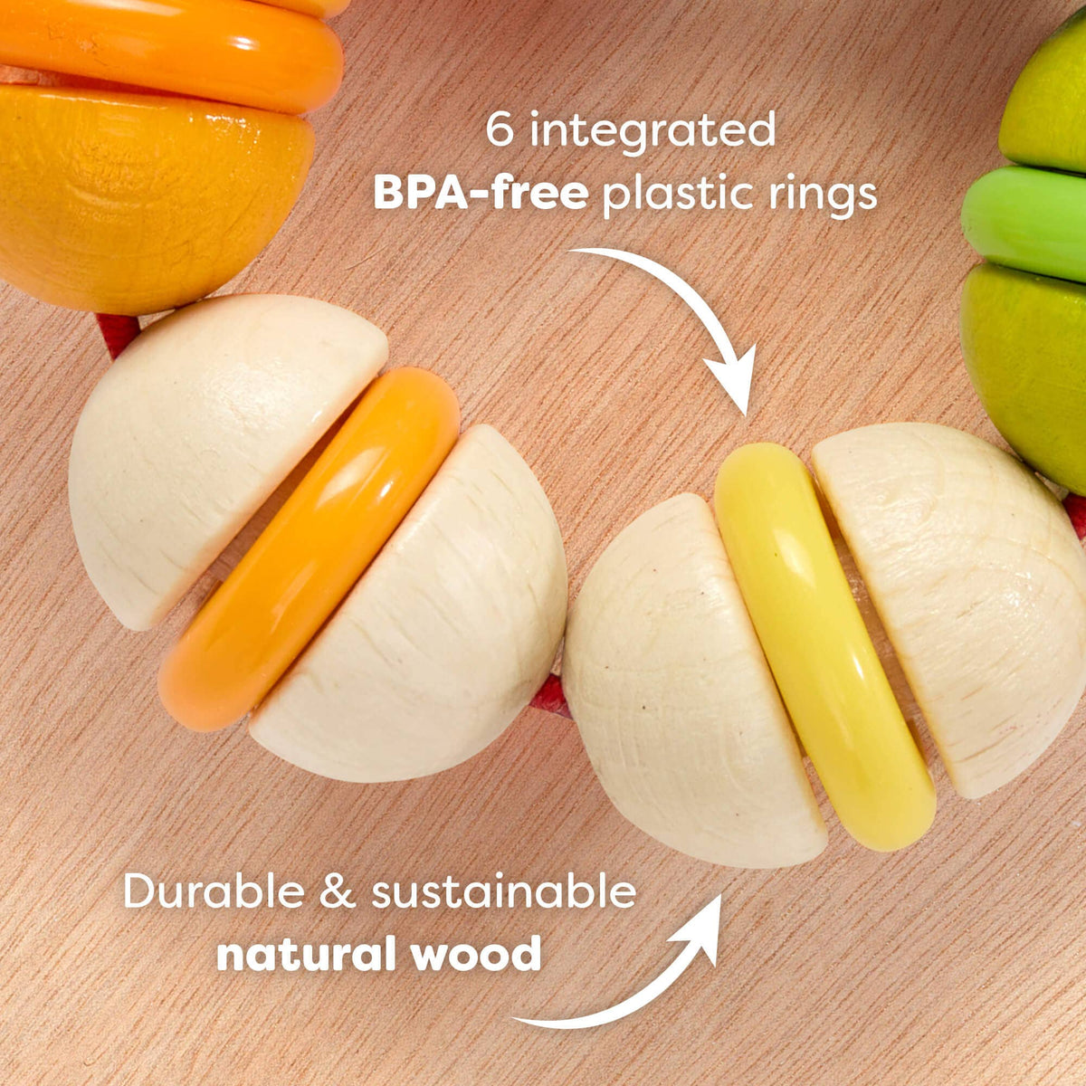 HABA USA - Rainbow Rattle Grasping and Teething Toy - Baby Dill