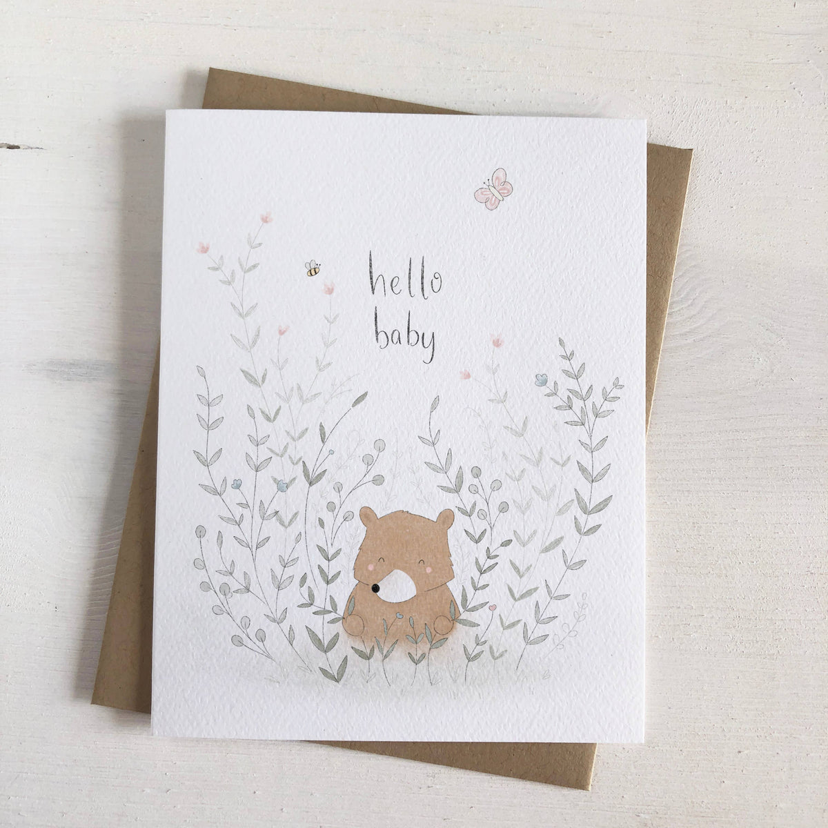 Hello Baby Bear New Baby Card