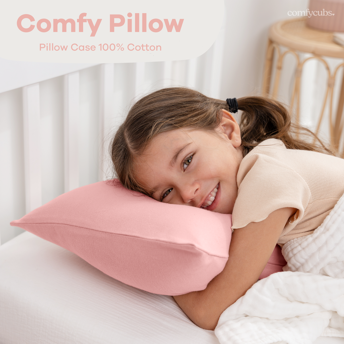 Toddler Pillow with Soft Cotton and Muslin Cotton Pillowcase