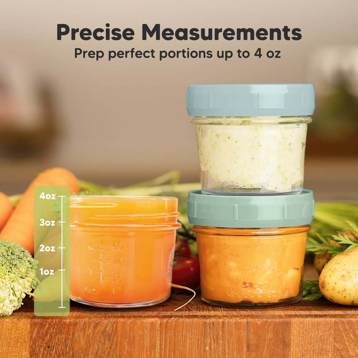 12pk Prep Baby Food Storage Containers, Leak-Proof Food Jars