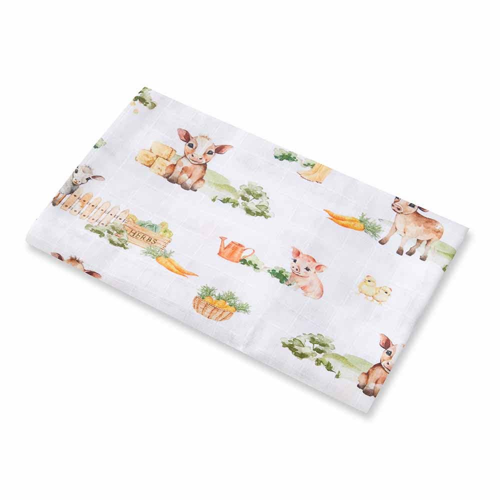 Farm Print Organic Muslin Wrap