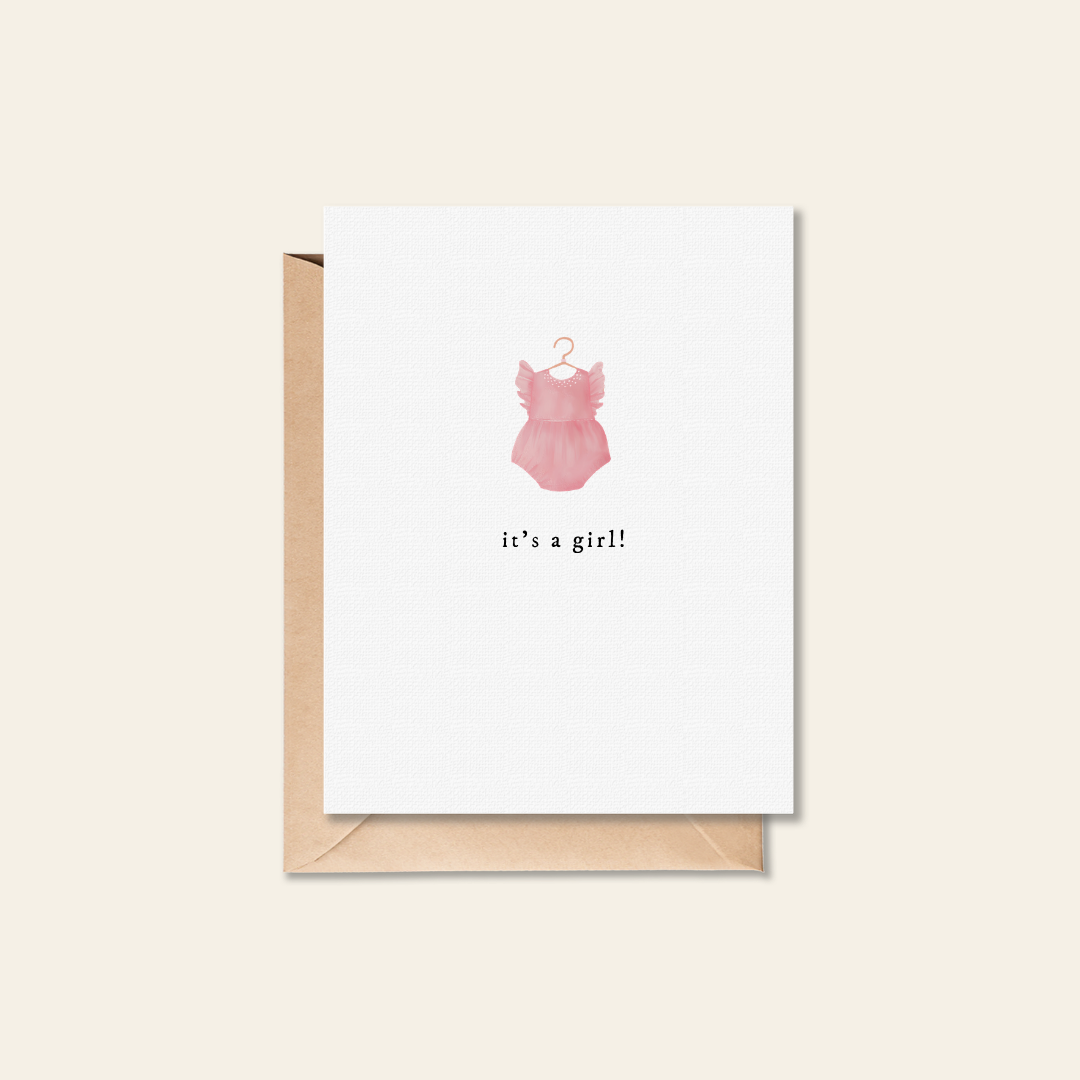 It's a girl new baby greeting card