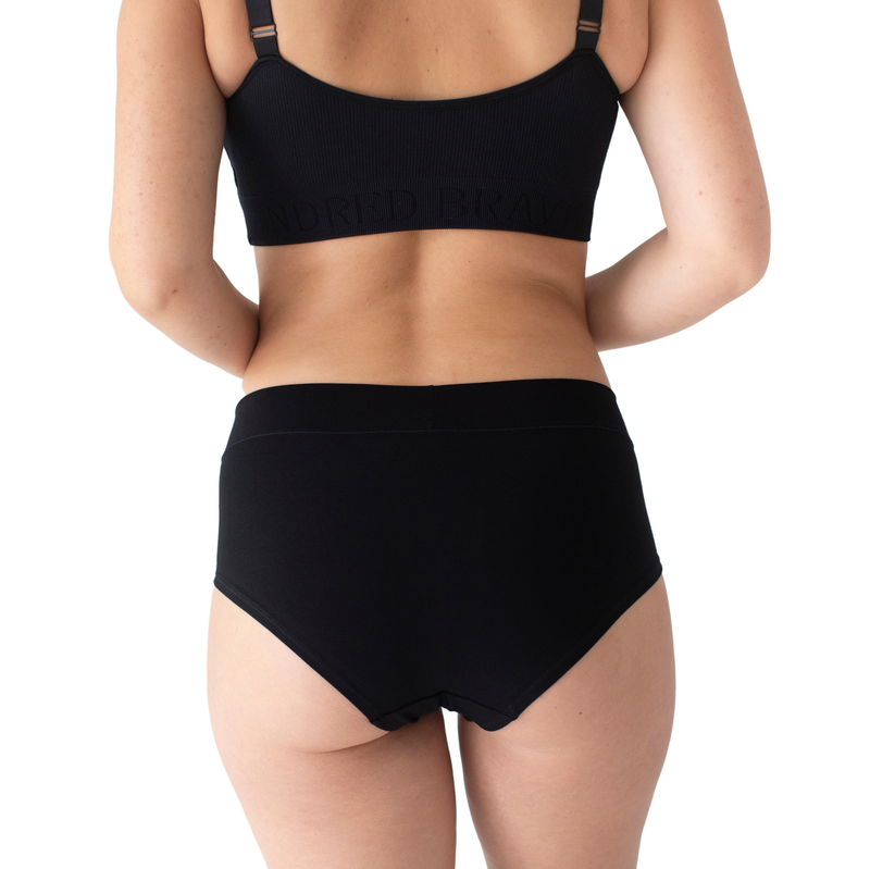 Bamboo Maternity &amp; Postpartum Panties - 2 Pack black &amp; beige