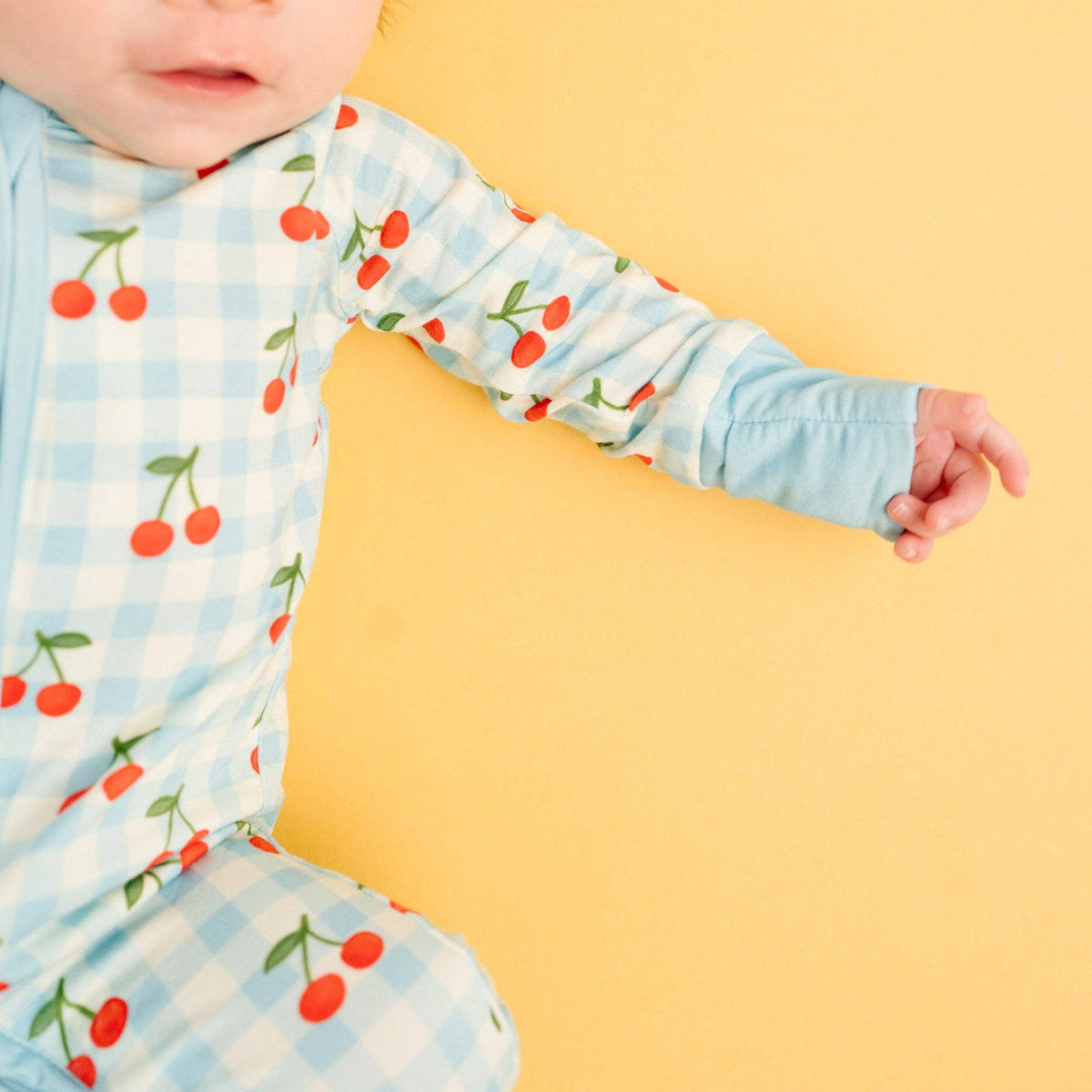 Cherry Picnic Double Zip Bamboo Sleeper - Baby Dill