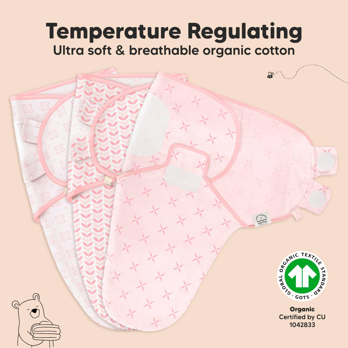 3pk Soothe Baby Swaddles 0-3 Months  Sleep Sack for Newborns