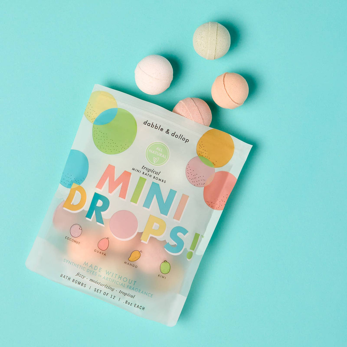 Dabble & Dollop® - Mini Drops® Bath Bombs - Tropical - Baby Dill
