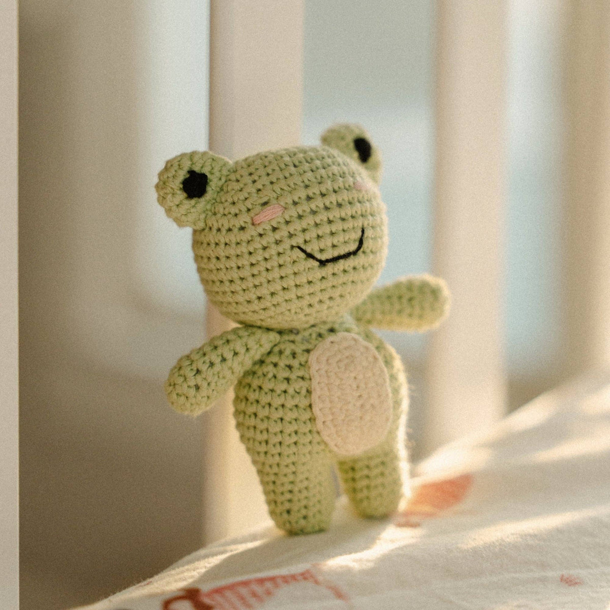 Georgie the Groggy Froggy Crochet Rattle