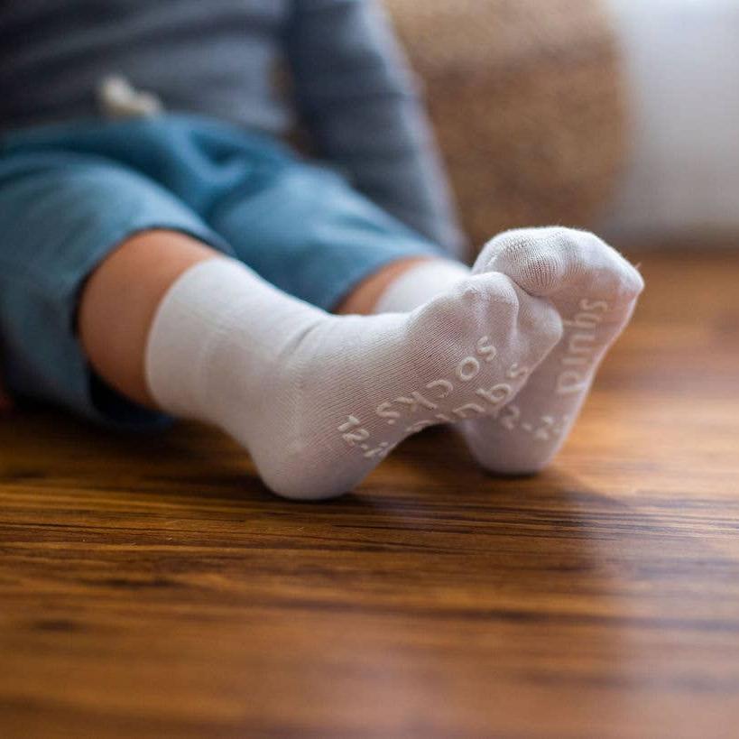 Cloud - White Non-Slip Silicone Grip Baby Socks / Kids Socks