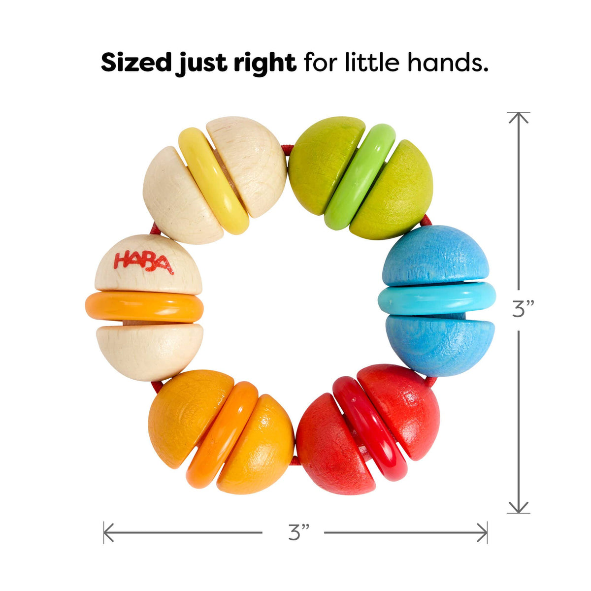 HABA USA - Rainbow Rattle Grasping and Teething Toy - Baby Dill