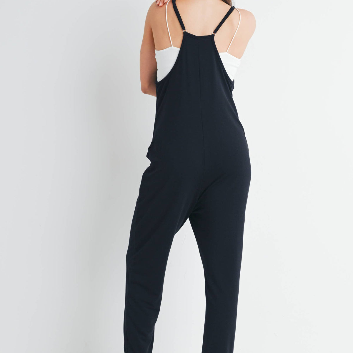 V-Neck Sleeveless Maternity Jogger Jumpsuit Overalls - Baby Dill
