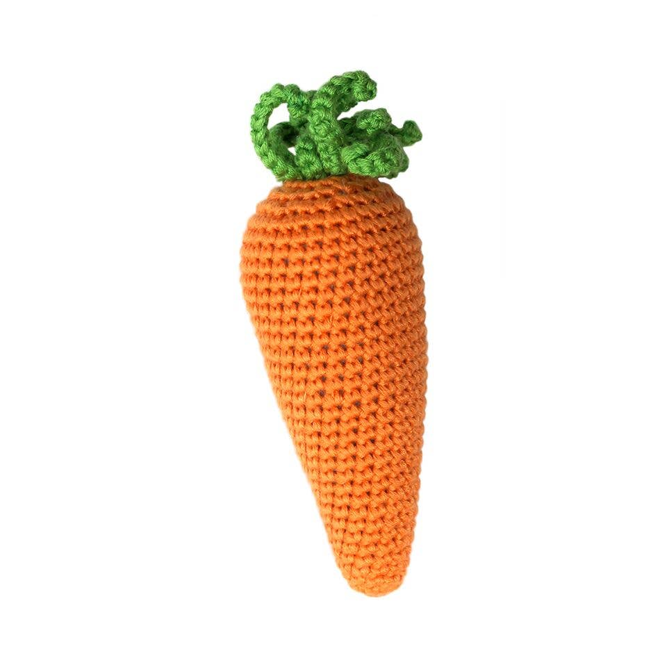 Carrot Hand Crocheted Rattle