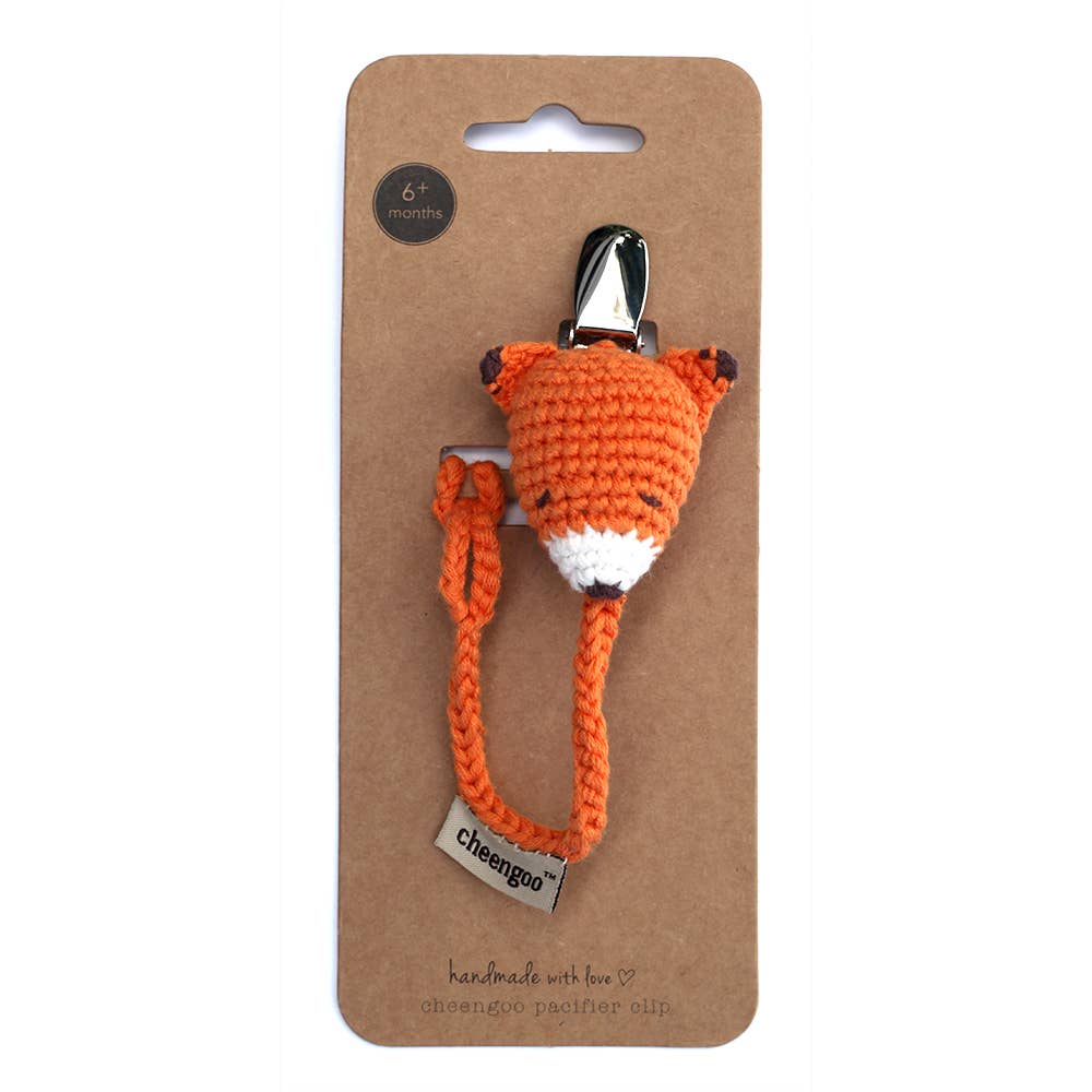 Crochet Fox Pacifier Clip