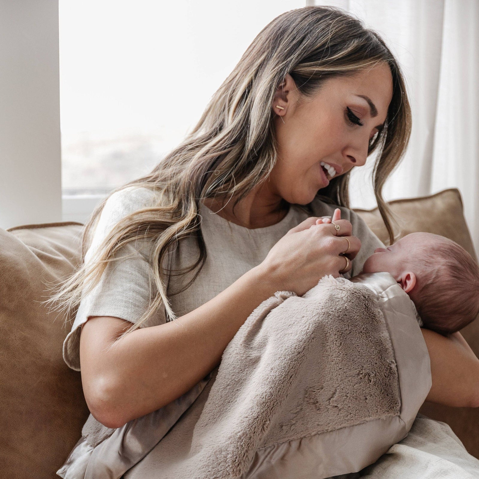 Saranoni - SATIN BORDER RECEIVING BLANKETS - Baby Dill