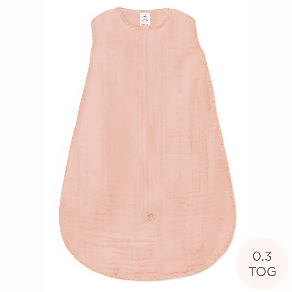 SwaddleDesigns - Muslin Non-Weighted zzZipMe Sack - Peach Blush
