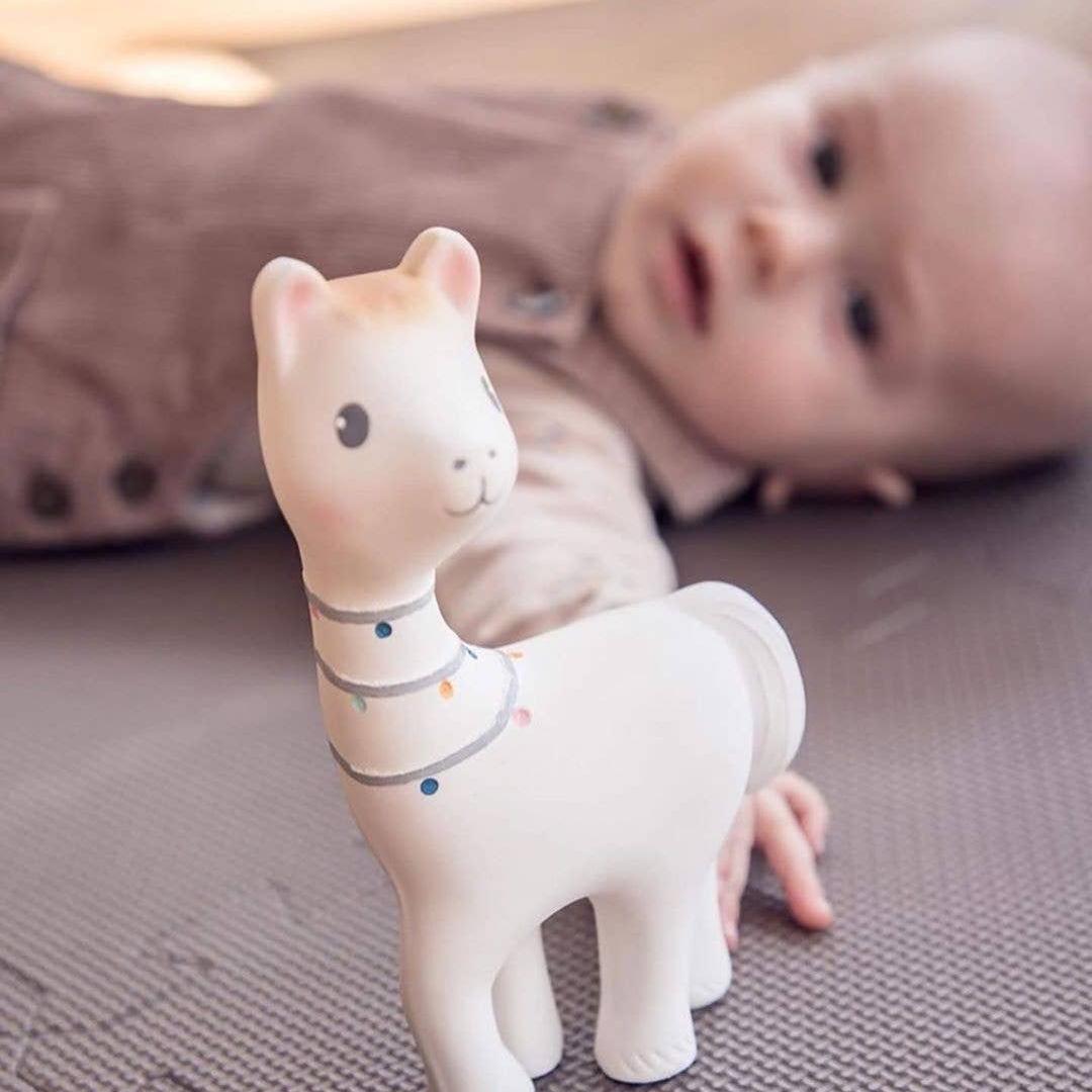 Lilith the Llama Organic Natural Rubber Teether Toy - Baby Dill