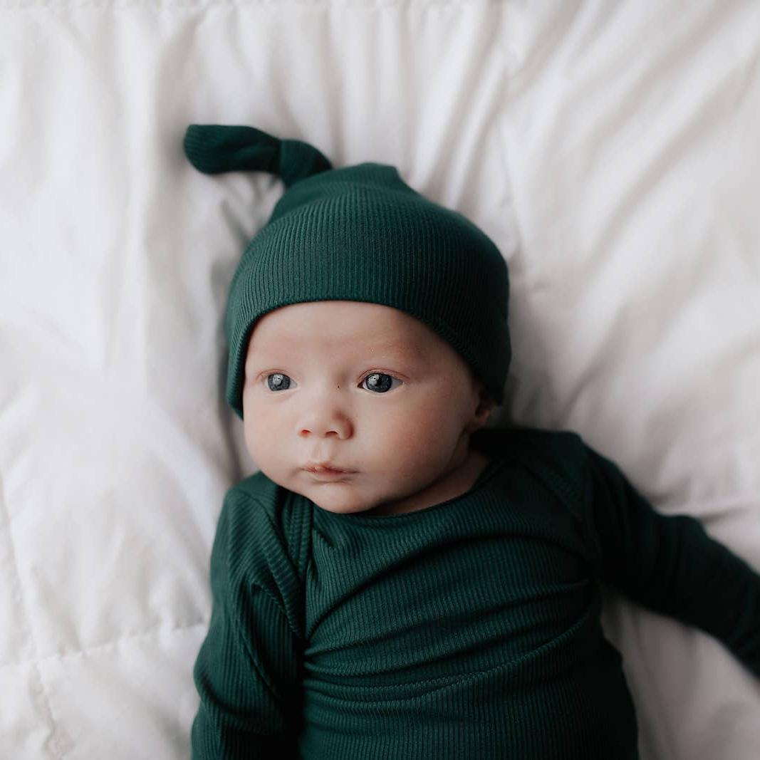 Ribbed Knotted Newborn Baby Gown Sleepwear