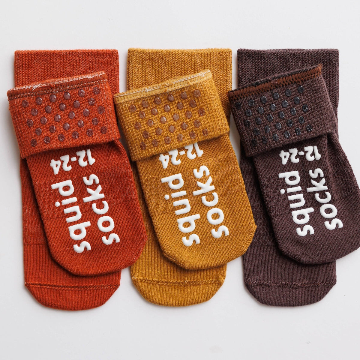 squid socks - Cedar - Baby Socks / Kids Socks with Non-Slip Silicone - Baby Dill