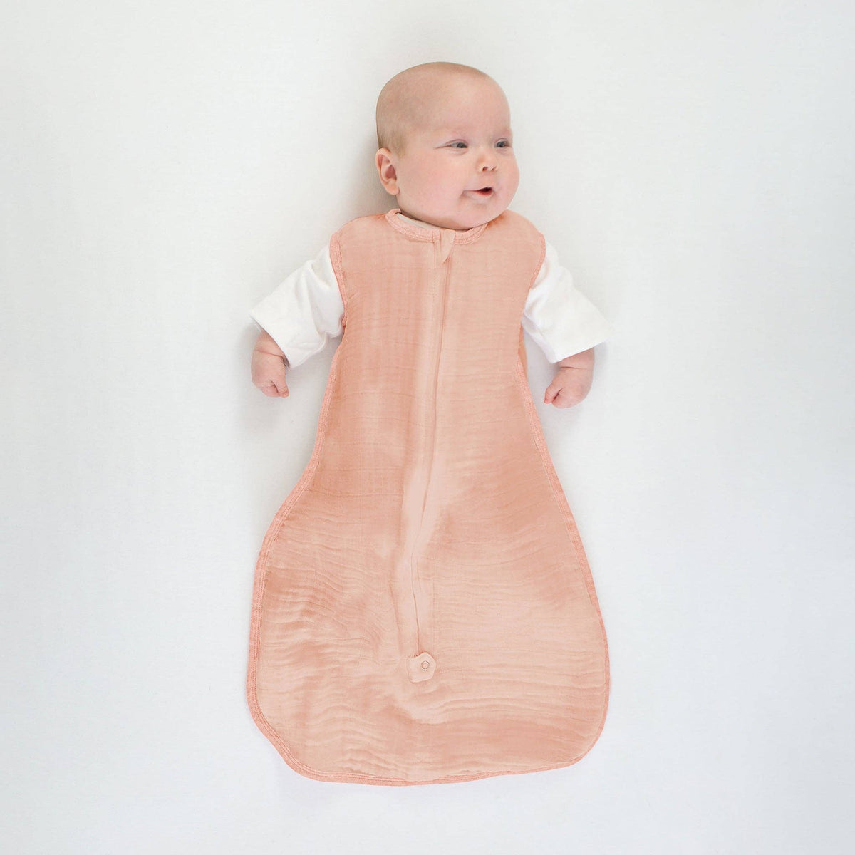 SwaddleDesigns - Muslin Non-Weighted zzZipMe Sack - Peach Blush