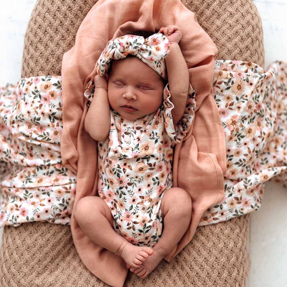 Floral Organic Muslin Wrap