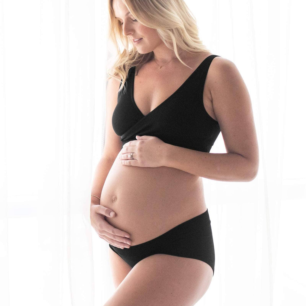 Bamboo Maternity &amp; Postpartum Panties - 2 Pack black &amp; beige
