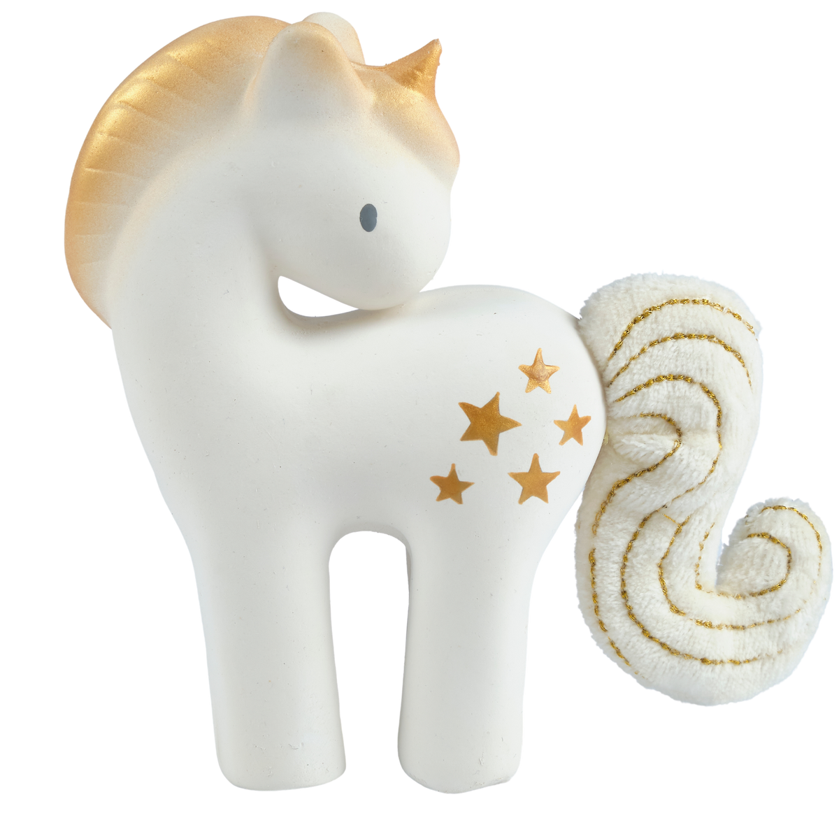 Shining Stars Unicorn Natural Rubber Teether w Crinkle Tail