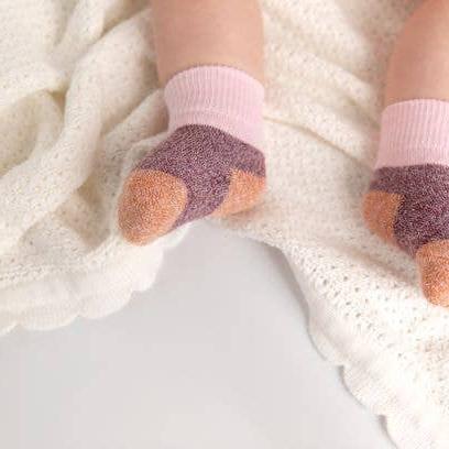 Chelsea - Non-Slip Baby Socks Purple, Blue Cotton - Baby Dill