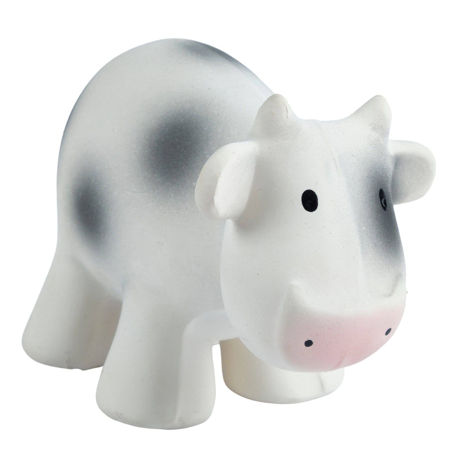 Cow Natural Organic Rubber Teether, Rattle & Bath Toy - Baby Dill