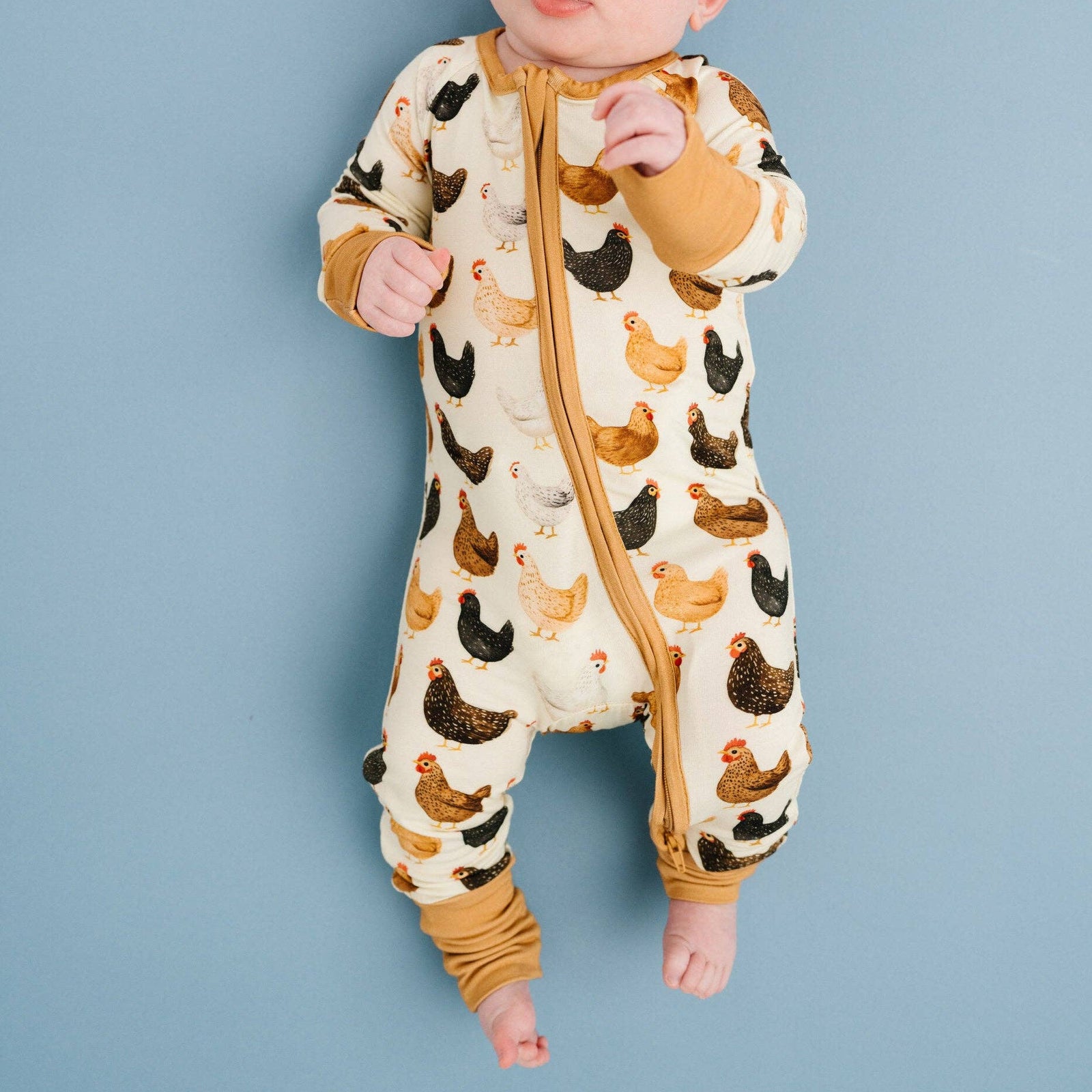 Backyard Chickens Double Zip Bamboo Sleeper - Baby Dill