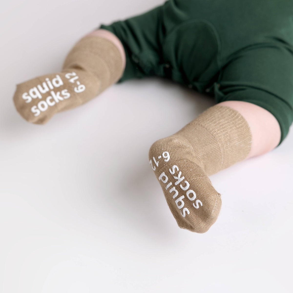 Cypress - Non-Slip Baby Socks in Khaki, Cognac, Evergreen - Baby Dill