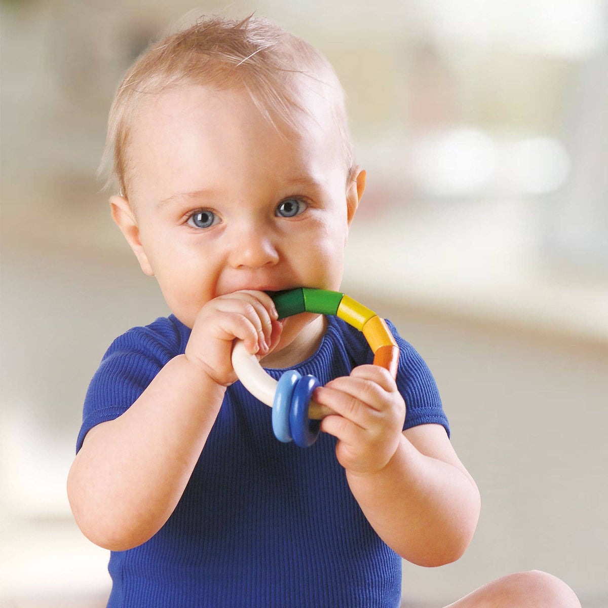 Kringelring Wooden Baby Rattle - Baby Dill