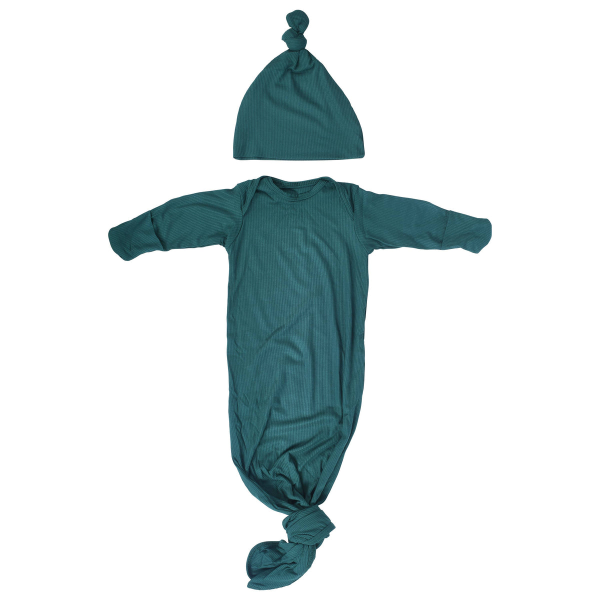 Ribbed Knotted Newborn Baby Gown Sleepwear