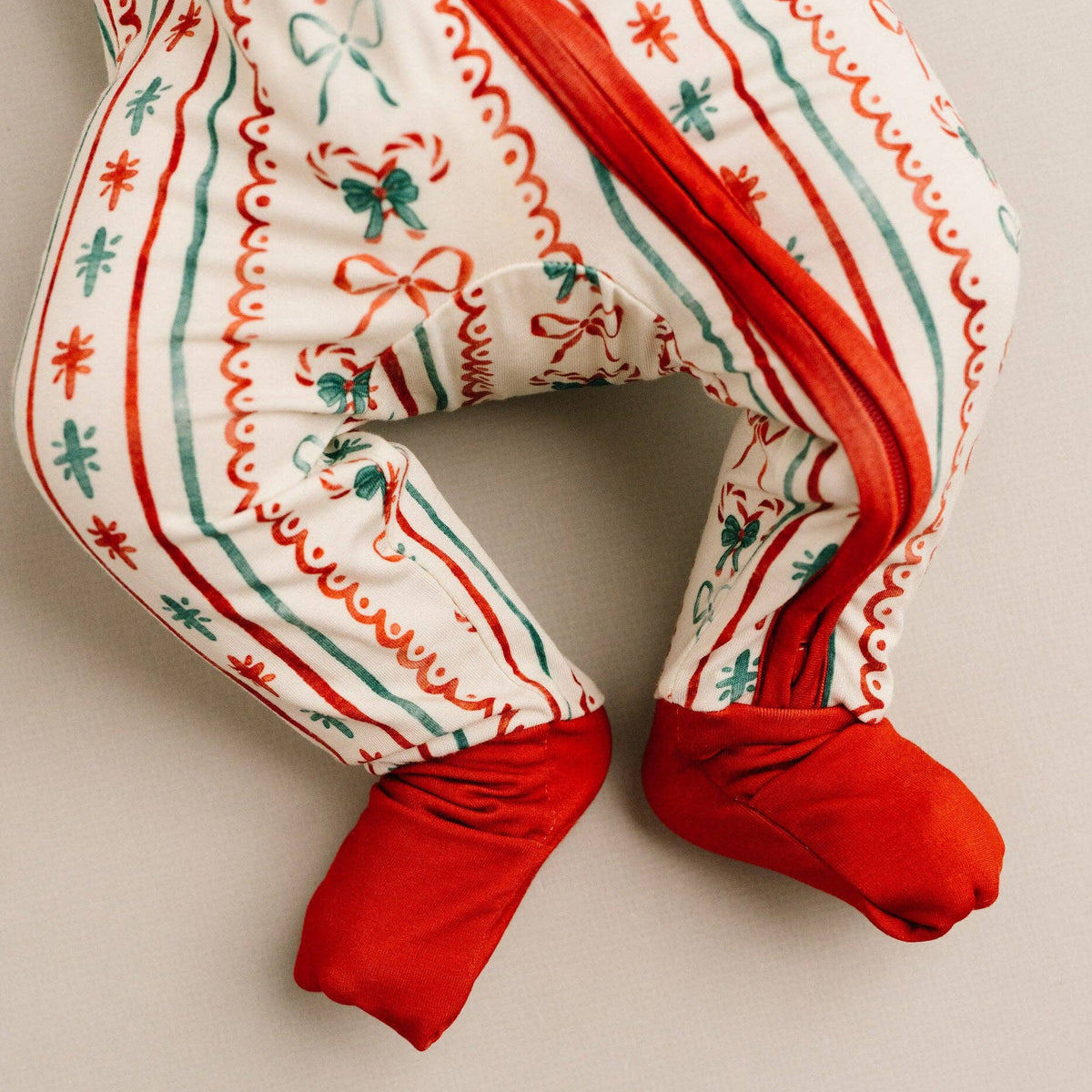 Christmas Dainty Bow Double Zip Bamboo Sleeper