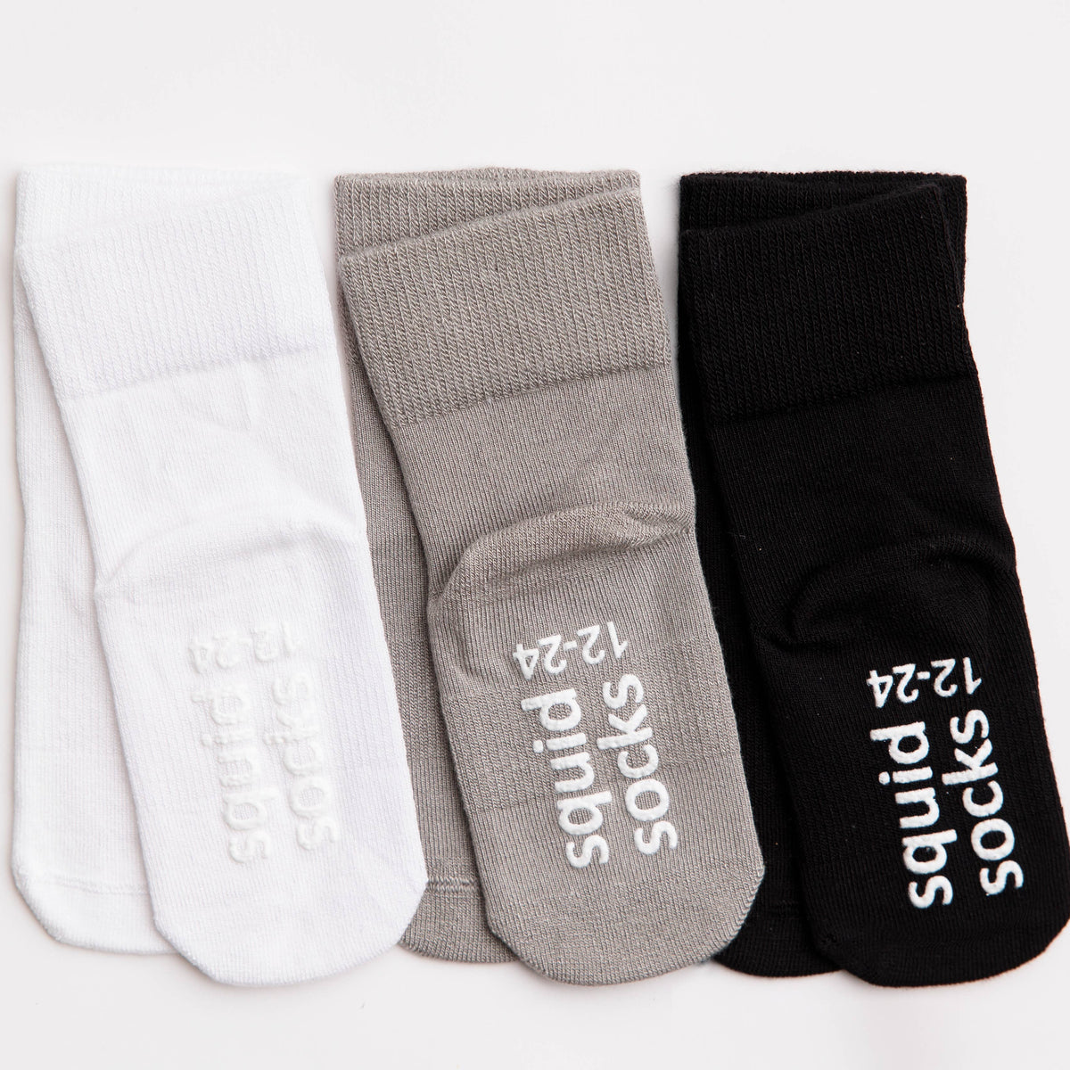 squid socks - Charlie - Non-Slip Baby Socks Kids Socks White, Gray, Black - Baby Dill
