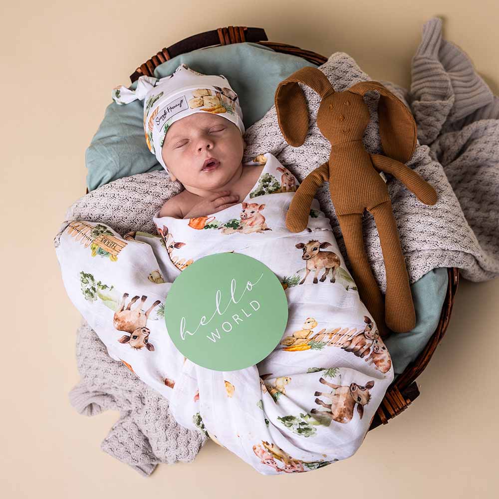 Farm Print Organic Muslin Wrap
