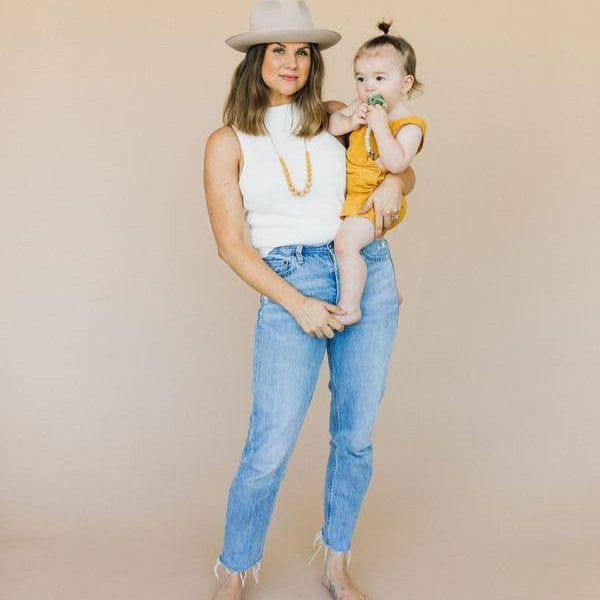The Landon - Mustard Yellow Teething Necklace - Baby Dill