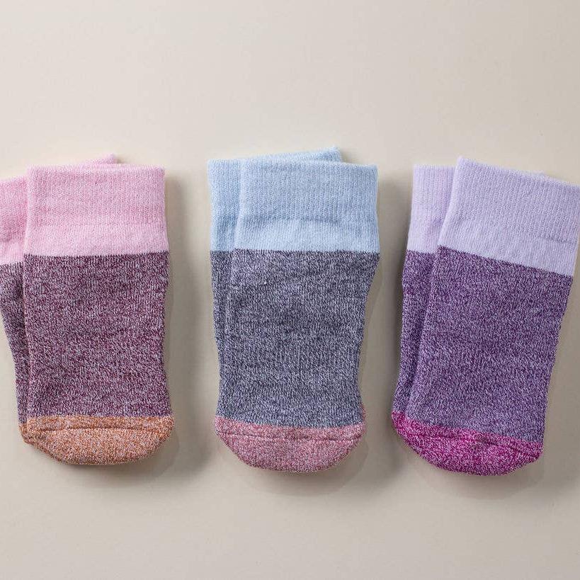 Chelsea - Non-Slip Baby Socks Purple, Blue Cotton - Baby Dill