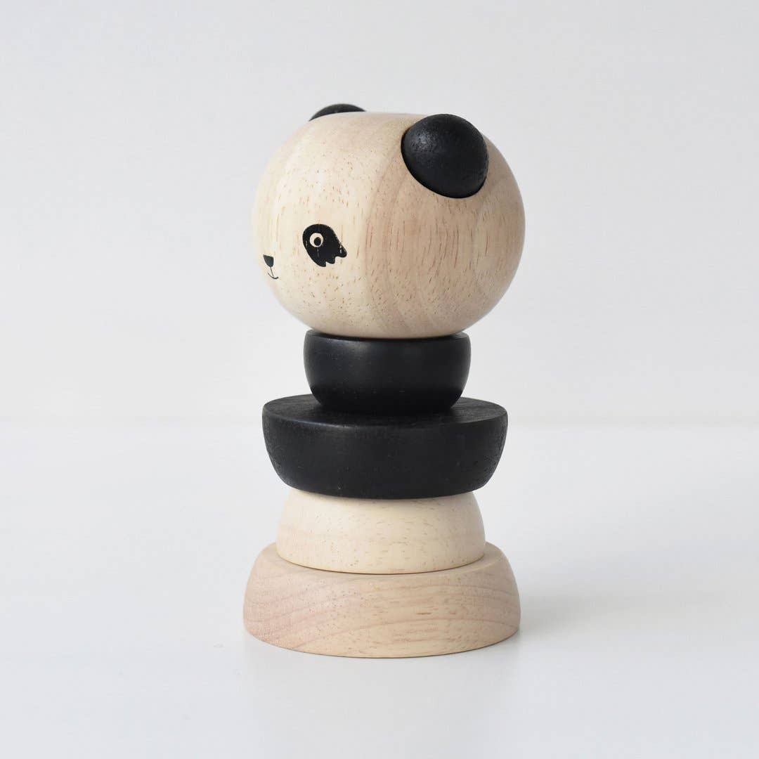 Panda Wooden Ring Stacker Toy - Baby Dill