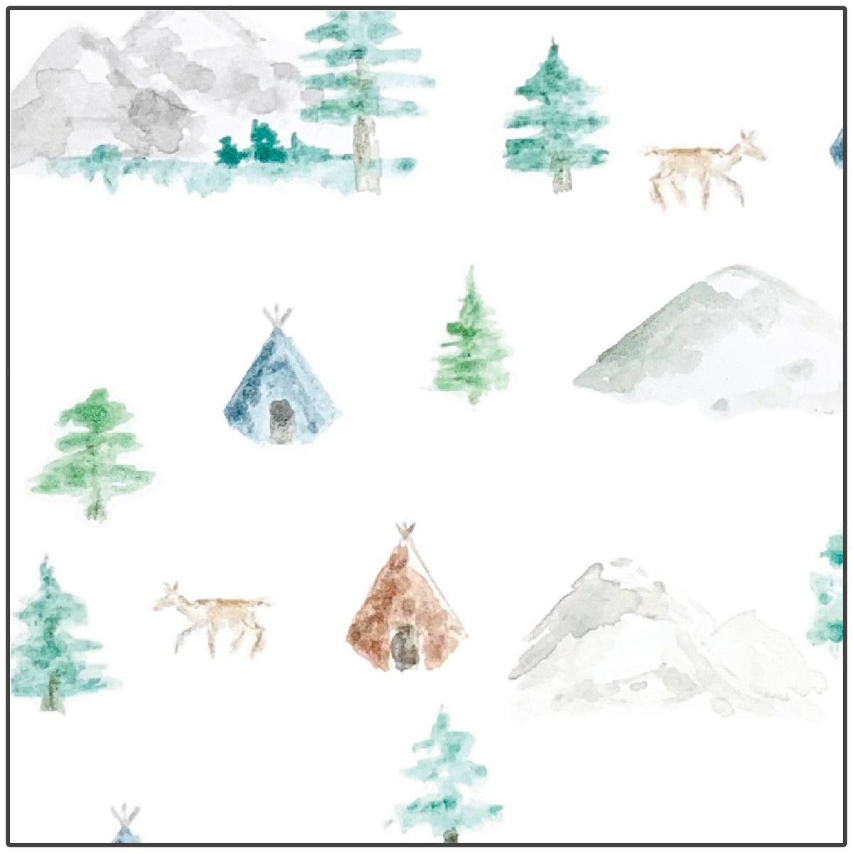 SwaddleDesigns - Pajama Gown, Watercolor Mountains & Trees, 0-3 Months