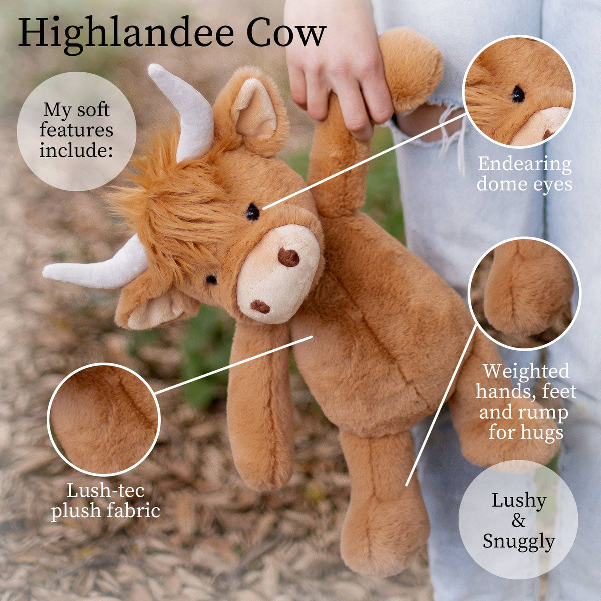 Highlandee Cow Plush Stuffie - Baby Dill
