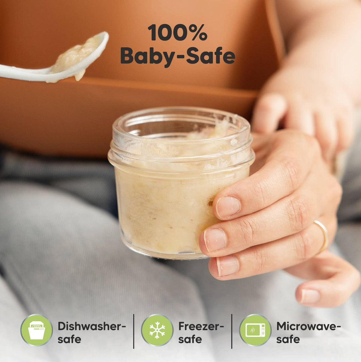 12pk Prep Baby Food Storage Containers, Leak-Proof Food Jars