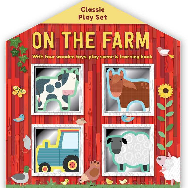Simon & Schuster - On the Farm: Wooden Toy Play Set by IglooBooks - Baby Dill