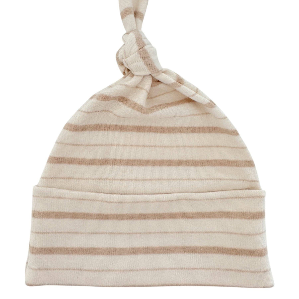 SIIX Collection - Biscuit Mixed Stripe / Organic Beanie - Baby Dill