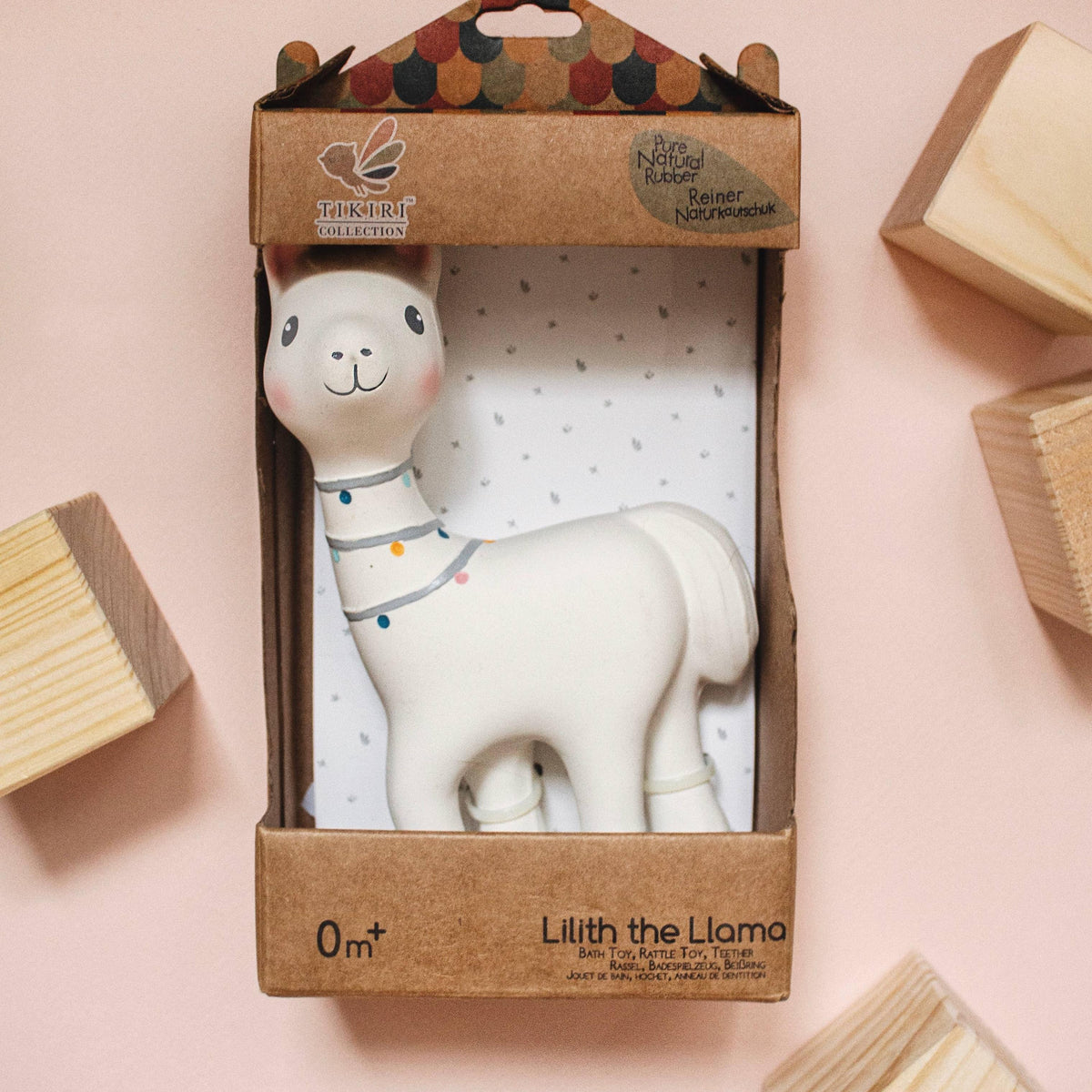 Lilith the Llama Organic Natural Rubber Teether Toy - Baby Dill